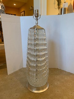 Mid-20th Century Crystal Vase as Lamp on Custom Gilded Base
