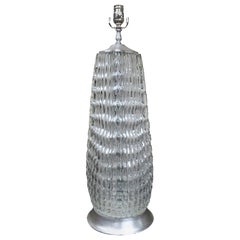 Mid-20th Century Crystal Vase as Lamp on Custom Gilded Base