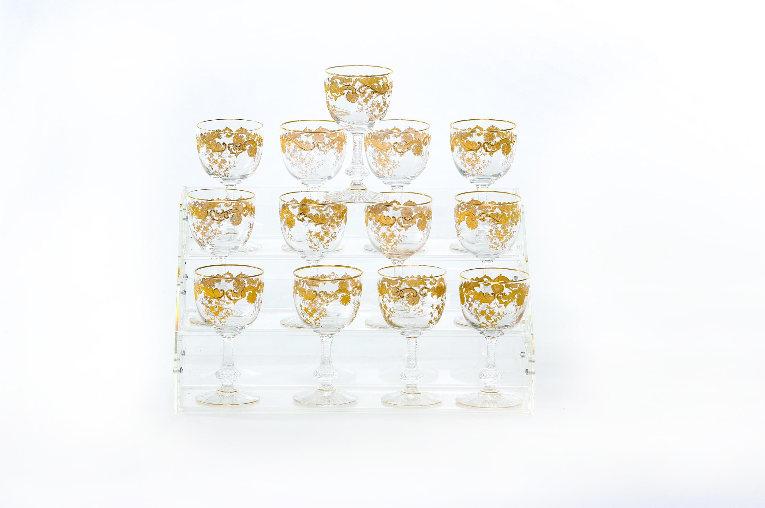 Mid-20th Century Crystal Wine Service for Twelve In Good Condition In Tarry Town, NY