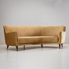 Mid-20th Century Curved Sofa by Gio Ponti (1891–1979), Italy