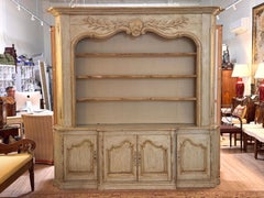 Mid 20th Century Custom Country French Breakfront Cabinet in Painted Finish
