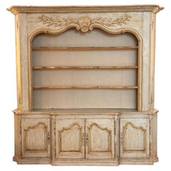 Mid 20th Century Custom Country French Breakfront Cabinet in Painted Finish