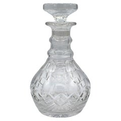Vintage Mid-20th Century Cut Glass Decanter With Stopper by Stuart