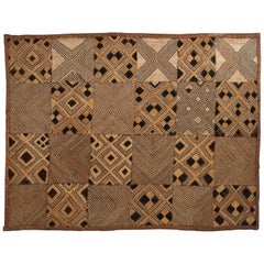 Mid-20th Century Cut-Pile Raffia Panel, Shoowa People, Kuba, D.R. Congo