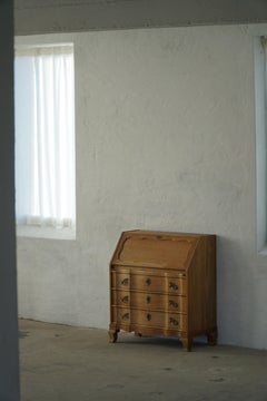Mid 20th Century, Danis Modern Oak Drop‑Front Secretary Desk / Bureau