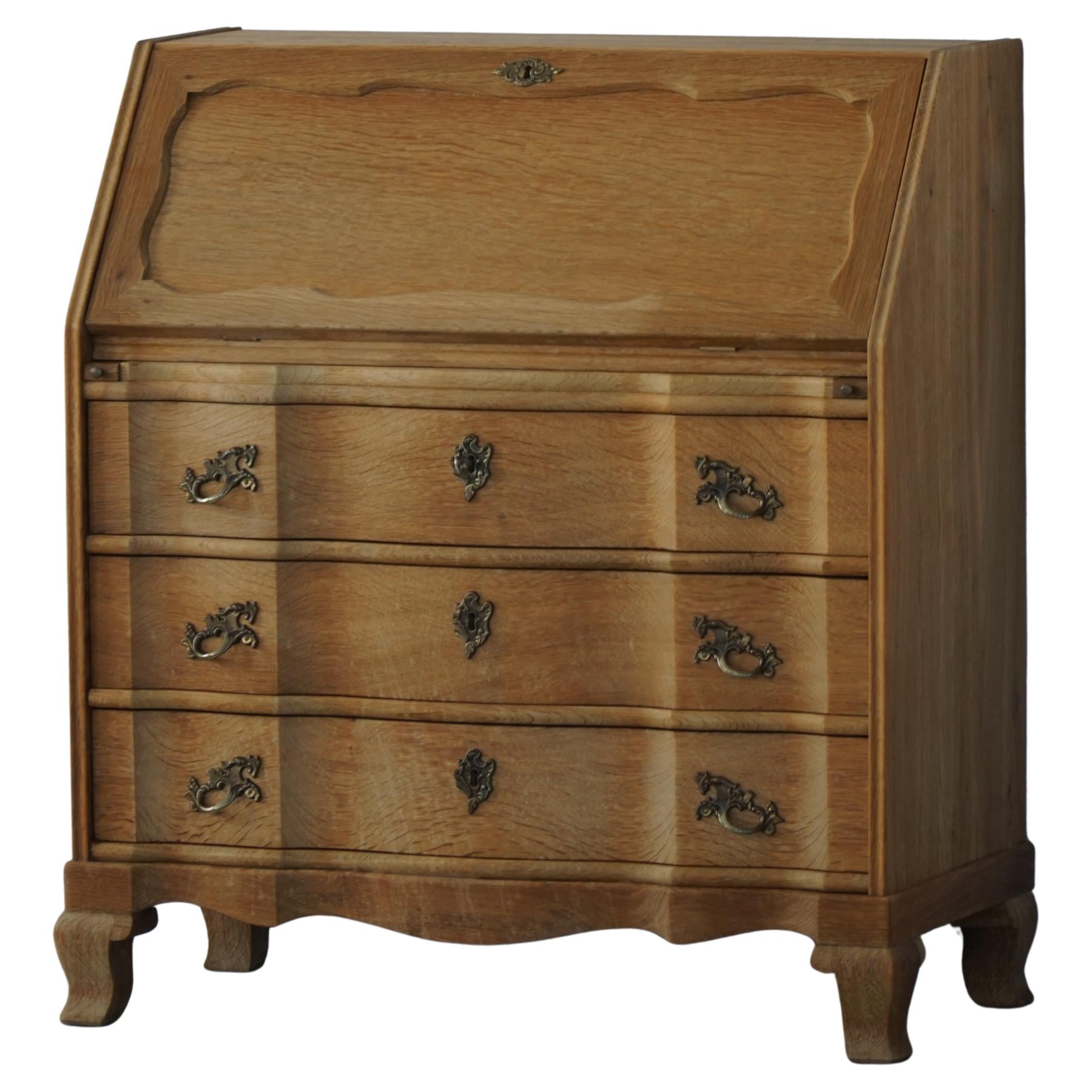 Mid 20th Century, Danis Modern Oak Drop‑Front Secretary Desk / Bureau