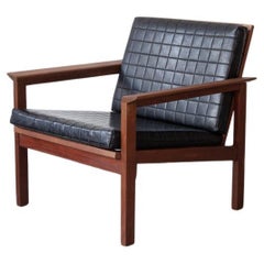 Mid 20th Century, Danish Black Leather Lounge Chair