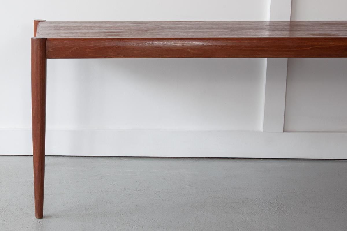 Mid-Century Modern Mid 20th Century, Danish, Long Elegant Teak Coffee Table For Sale