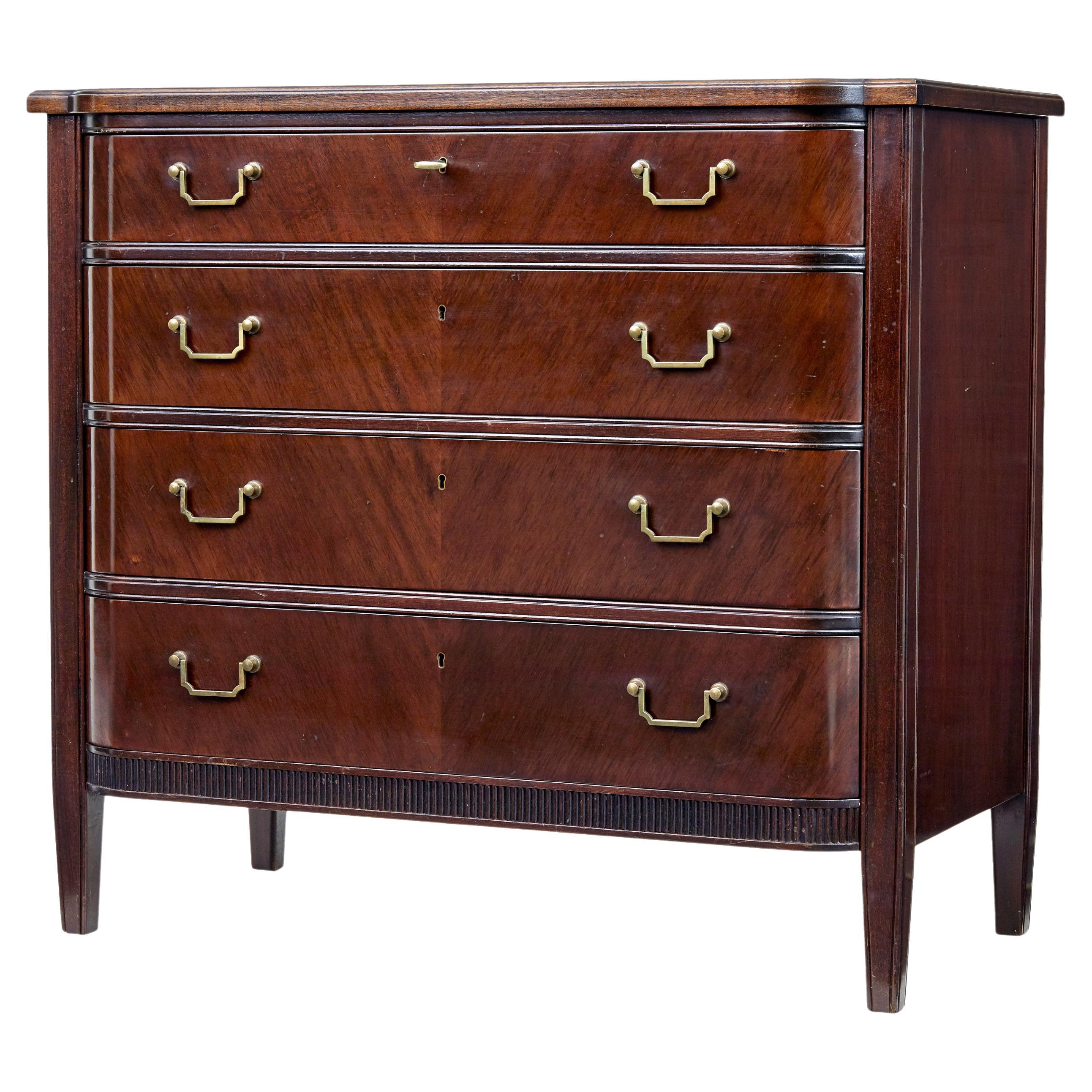 Mid 20th century Danish mahogany chest of drawers For Sale