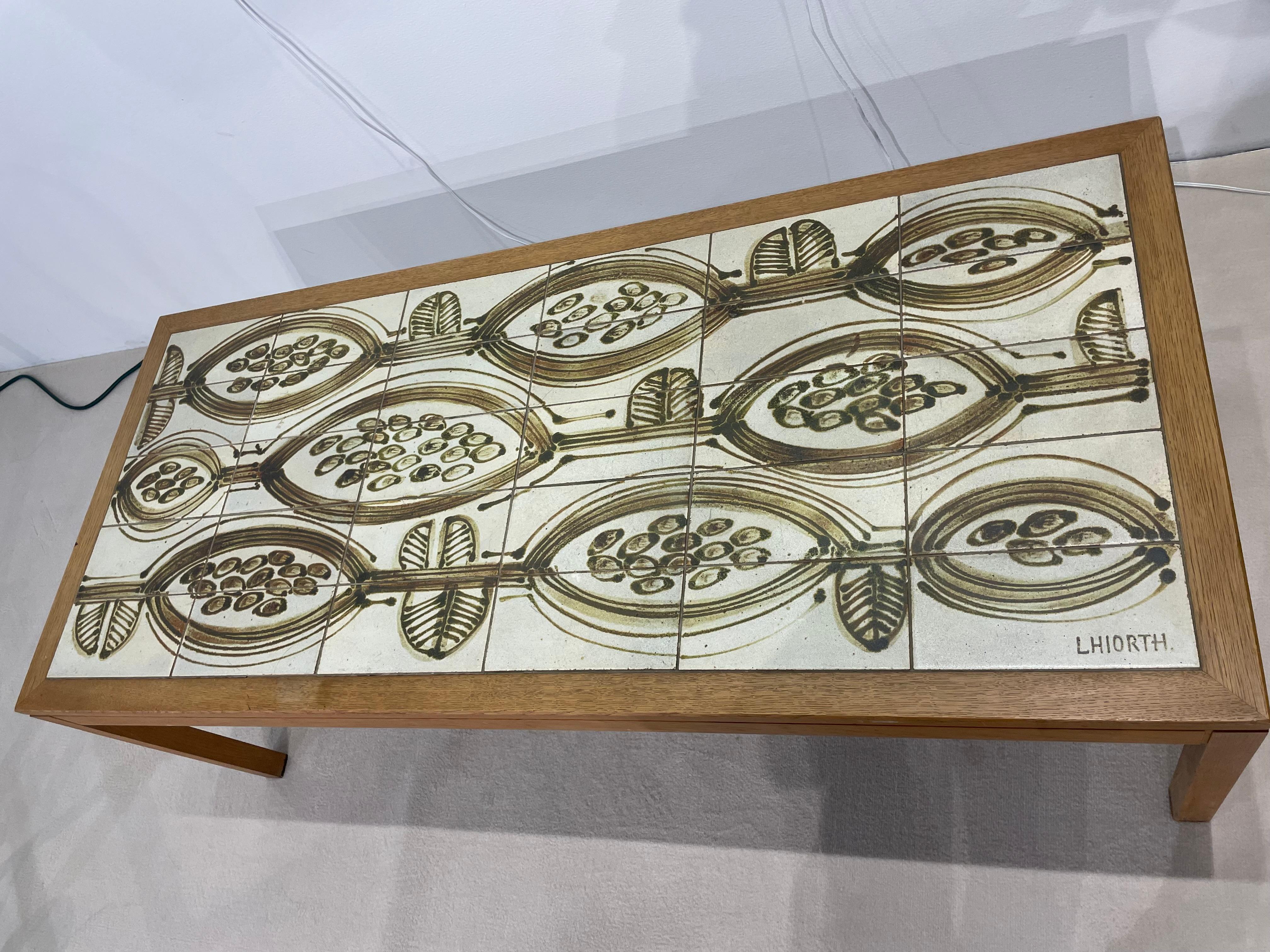 Ceramic Mid 20th Century Danish Modern L. Hiorth Coffee Table For Sale