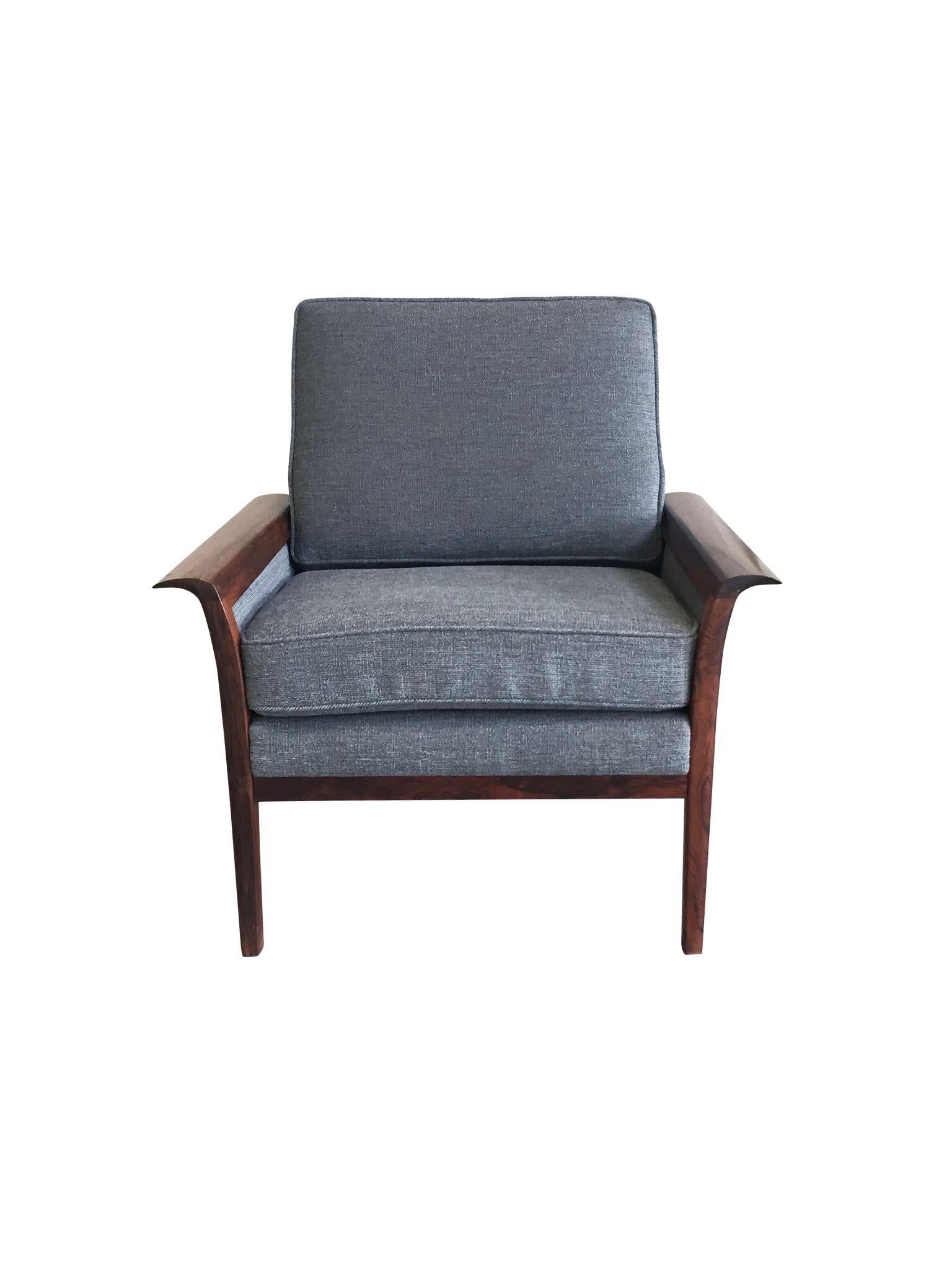 Mid-20th Century Danish Modern Rosewood Armchair by Han Olsen In Good Condition In New York, NY