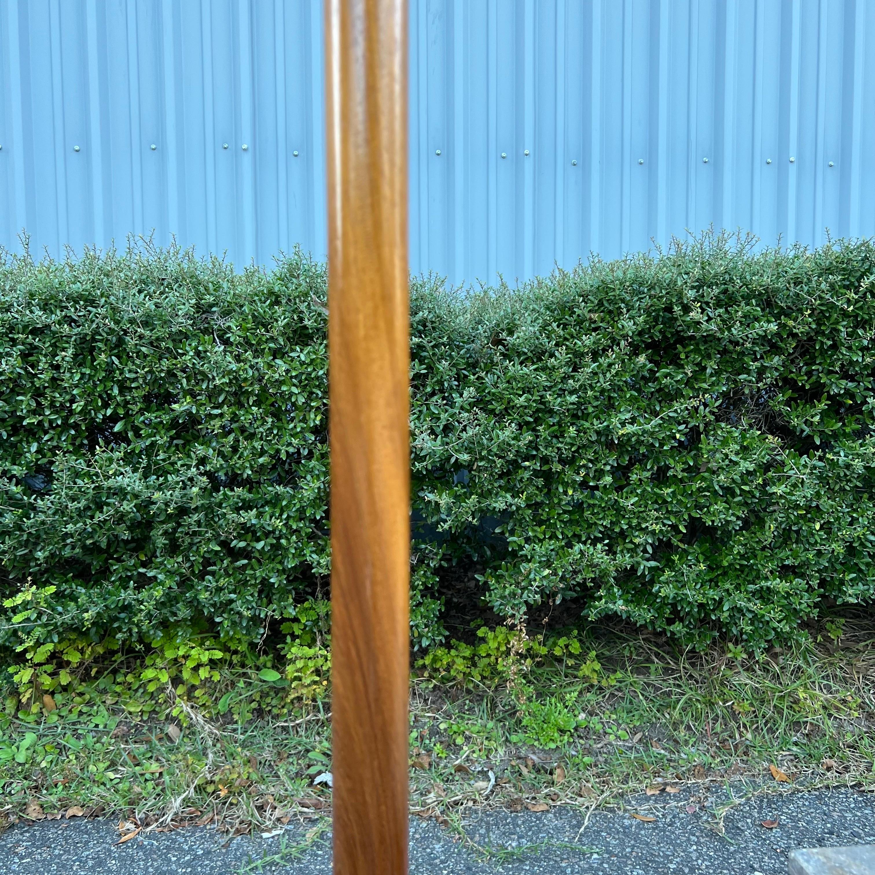 Mid 20th Century Danish Modern Solid Teak Lamp With Gerald Thirston Shade In Good Condition In Charleston, SC