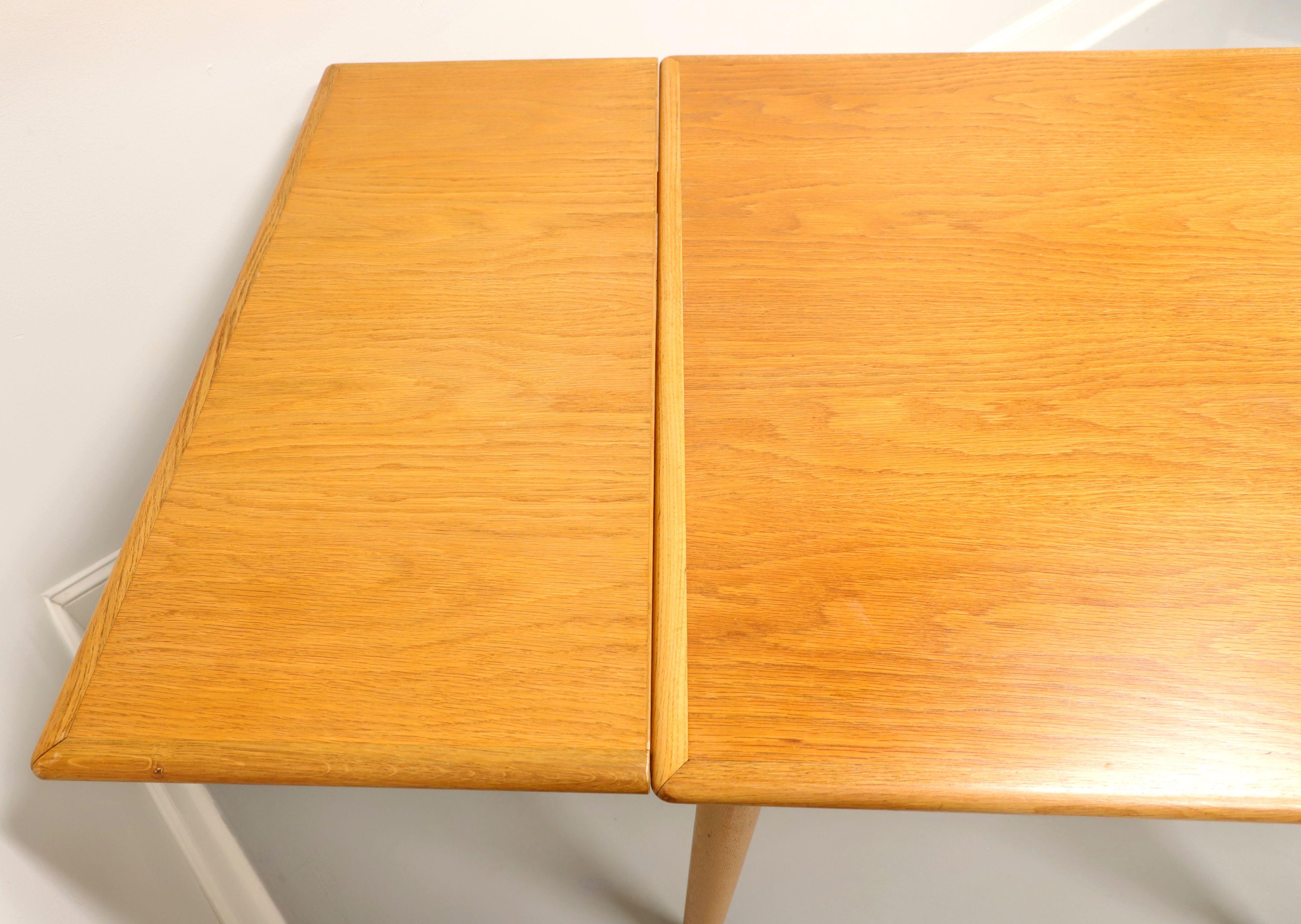 Mid 20th Century Danish Modern Oak Square Drawtop Dining Table For Sale 7