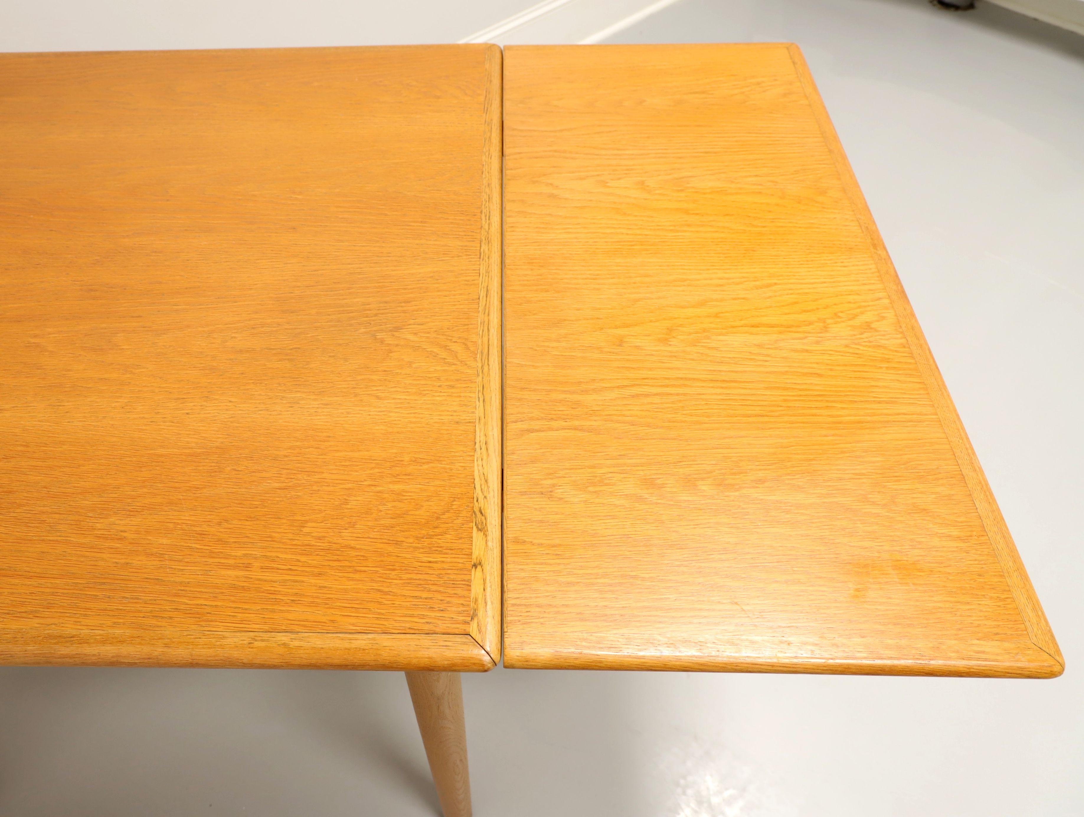 Mid 20th Century Danish Modern Oak Square Drawtop Dining Table For Sale 8
