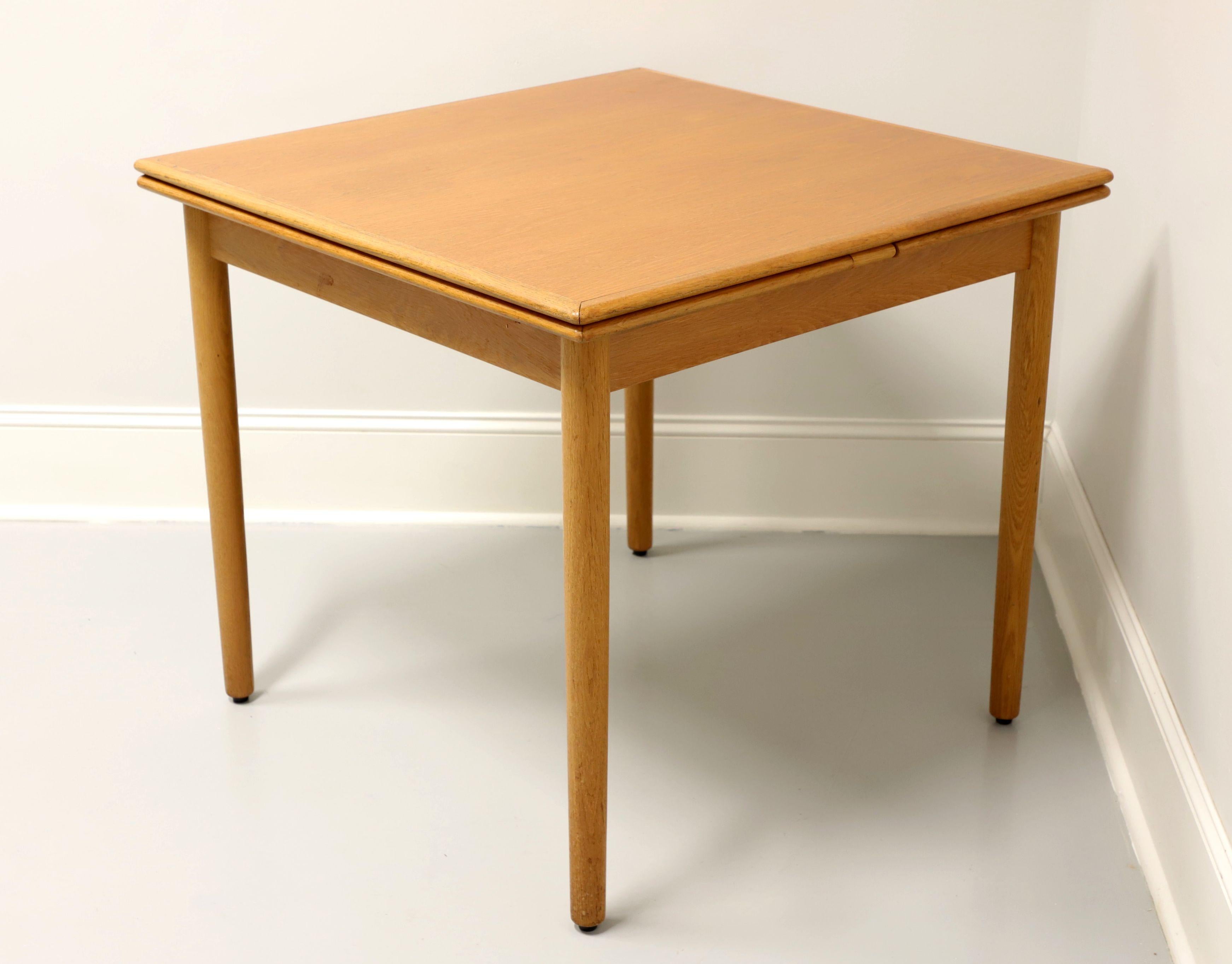 Scandinavian Modern Mid 20th Century Danish Modern Oak Square Drawtop Dining Table For Sale