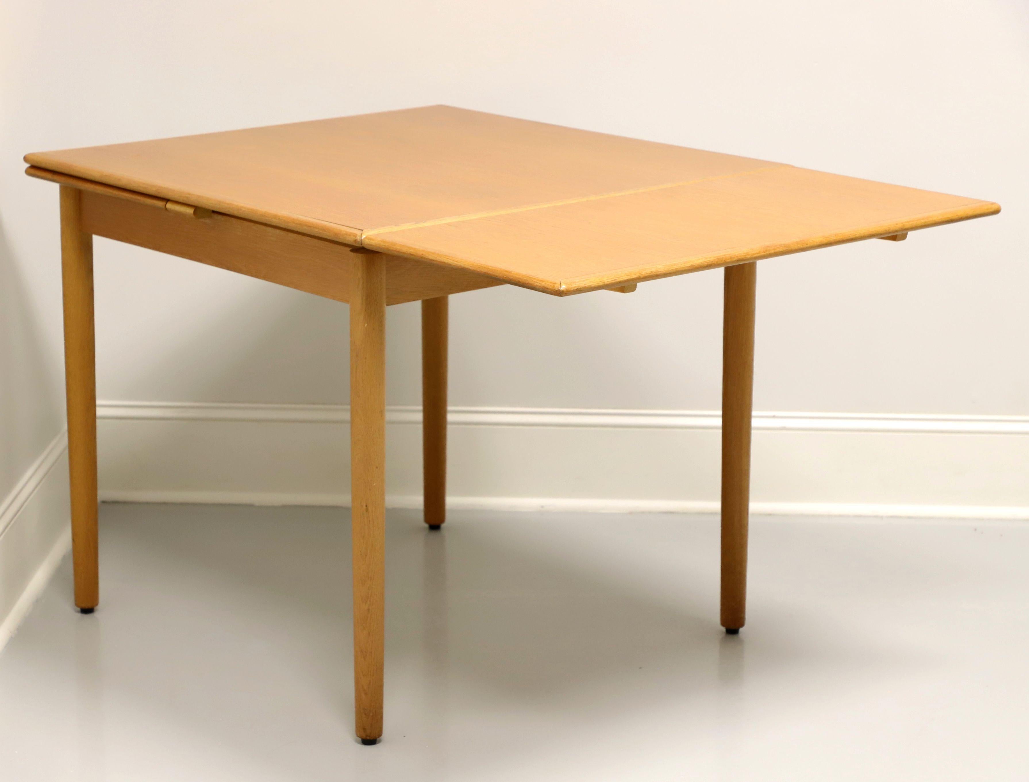 Mid 20th Century Danish Modern Oak Square Drawtop Dining Table For Sale 1