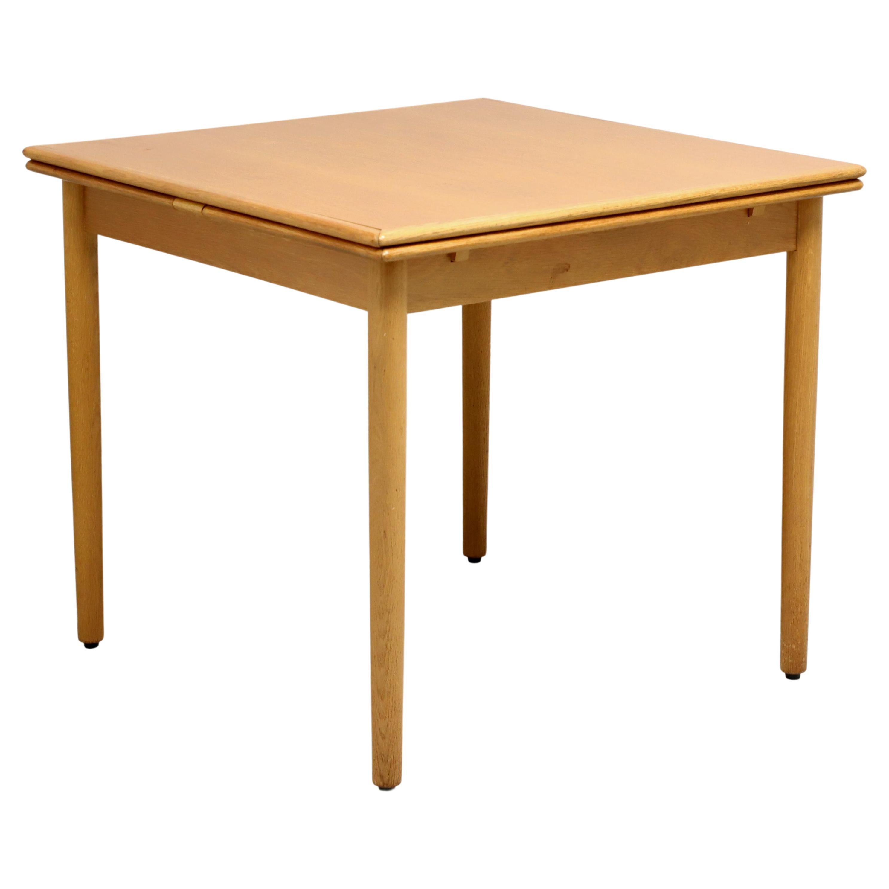 Mid 20th Century Danish Modern Oak Square Drawtop Dining Table For Sale