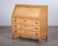 Mid-20th Century Danish Oak Drop-Front Secretary Desk