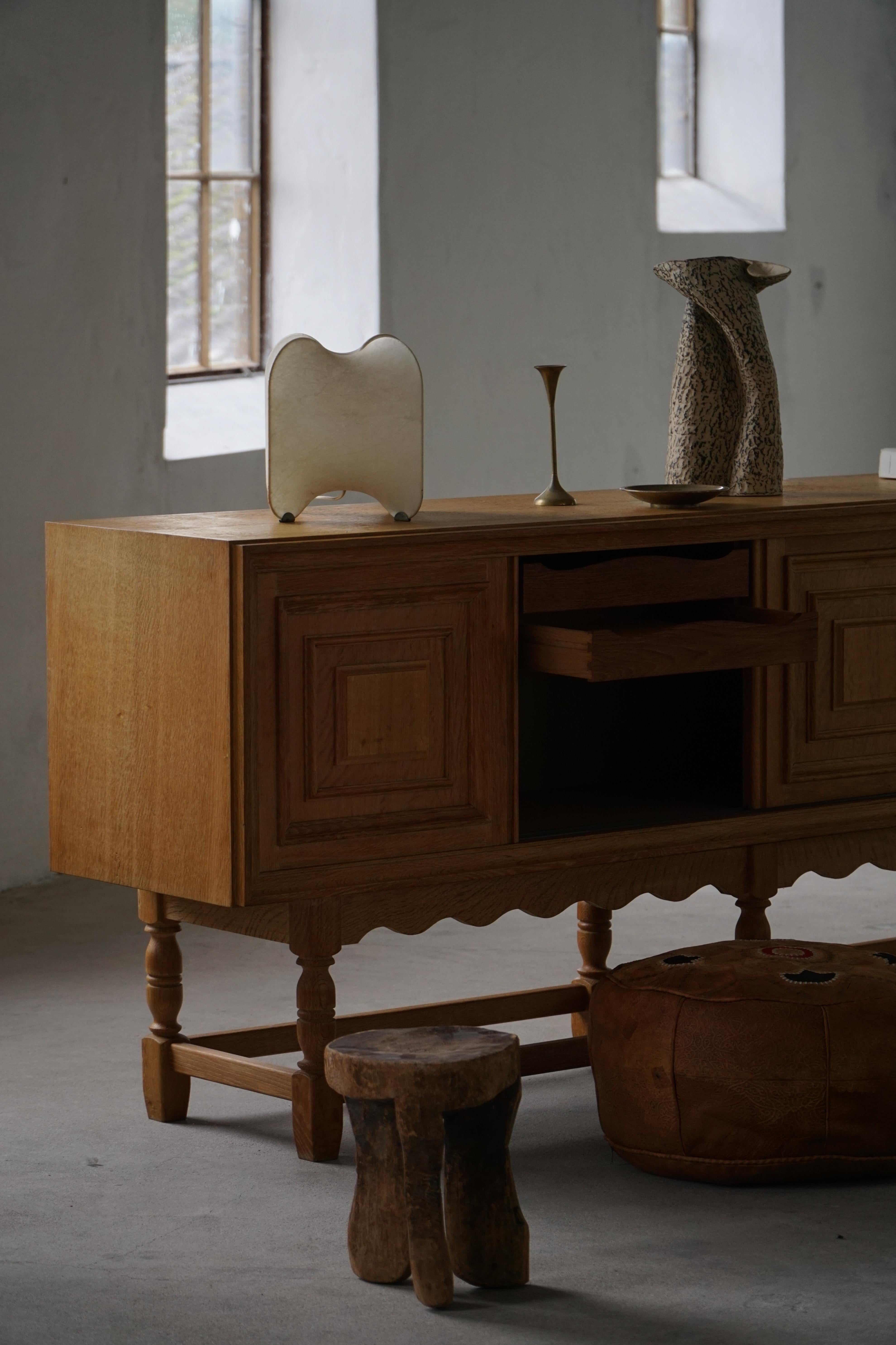 Mid-20th Century, Danish Oak Sideboard / Crezenda, Danish Cabinetmaker, 1950s For Sale 8