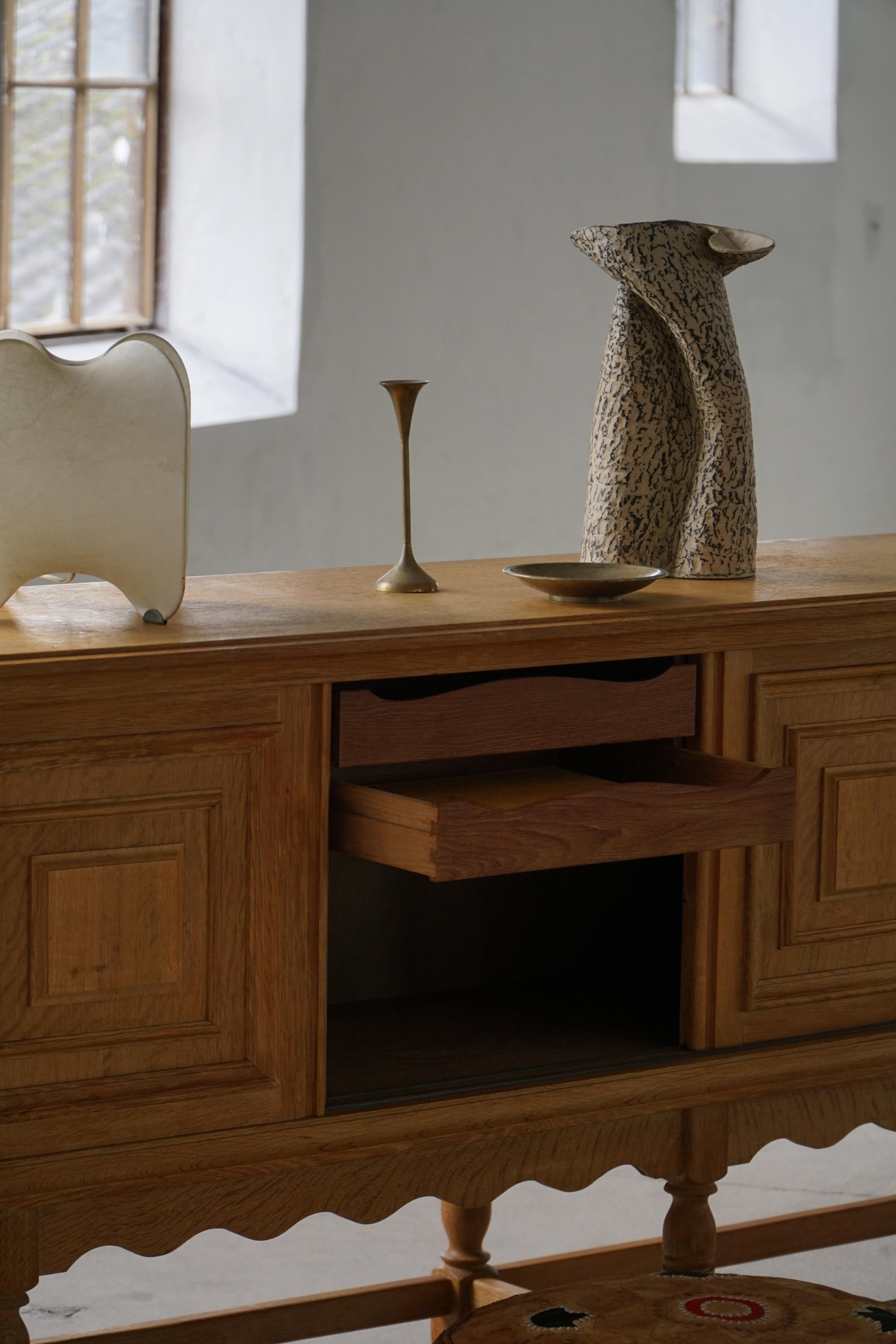 Mid-20th Century, Danish Oak Sideboard / Crezenda, Danish Cabinetmaker, 1950s For Sale 9
