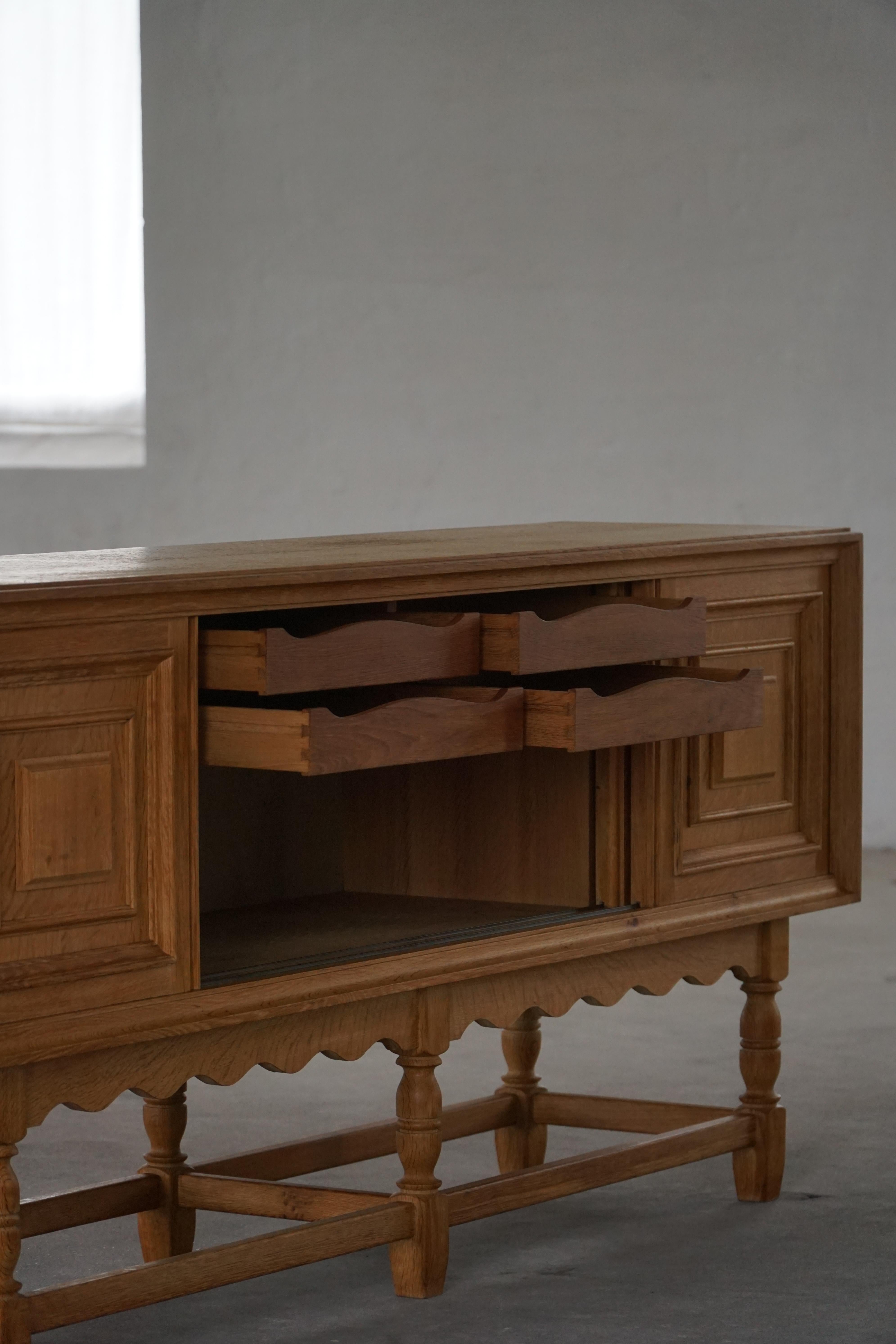 Mid-20th Century, Danish Oak Sideboard / Crezenda, Danish Cabinetmaker, 1950s For Sale 12