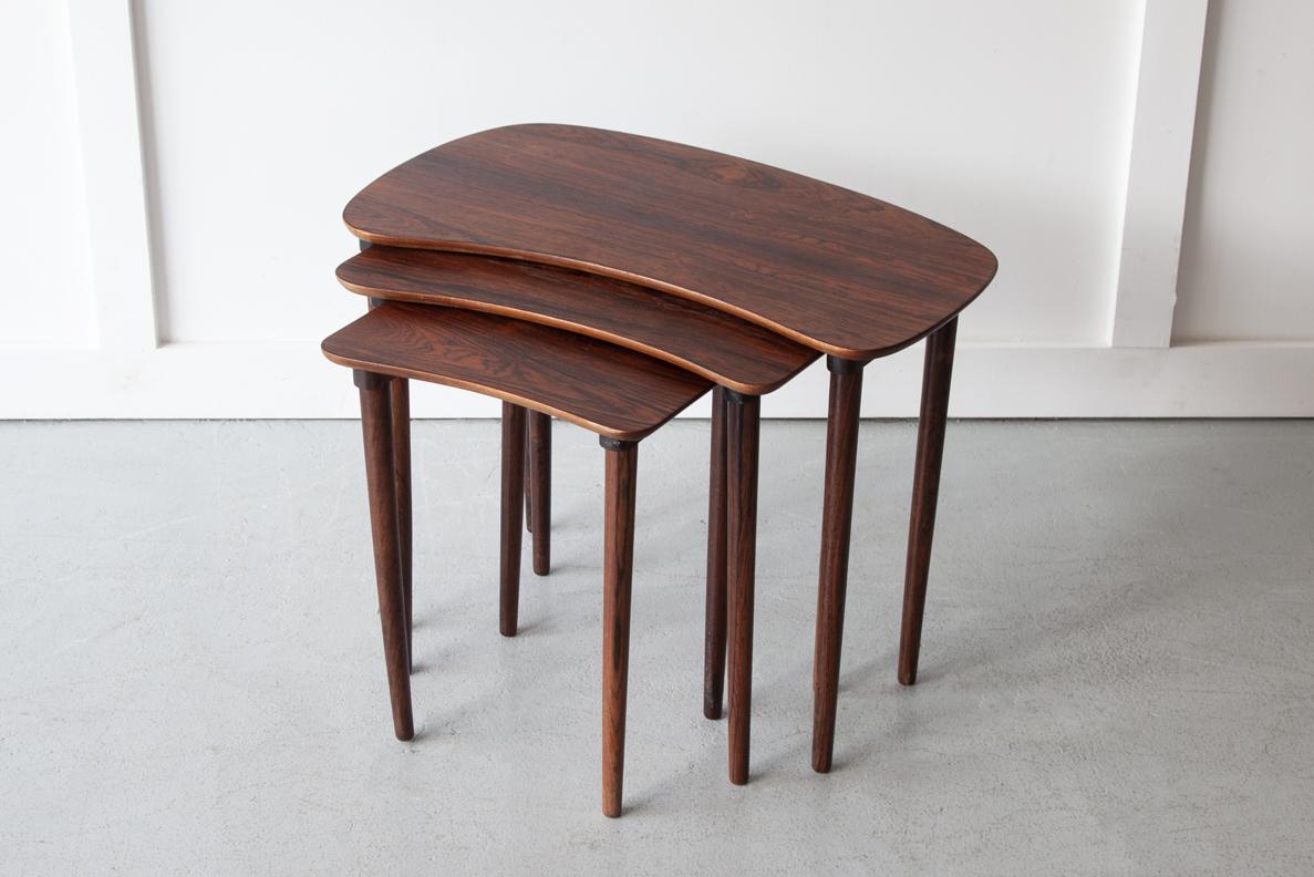 Mid-Century Modern Mid-20th Century, Danish, Rosewood Nest of Side Tables