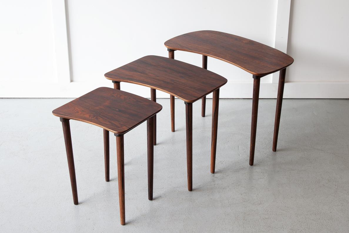 Mid-20th Century, Danish, Rosewood Nest of Side Tables In Good Condition In Bristol, GB