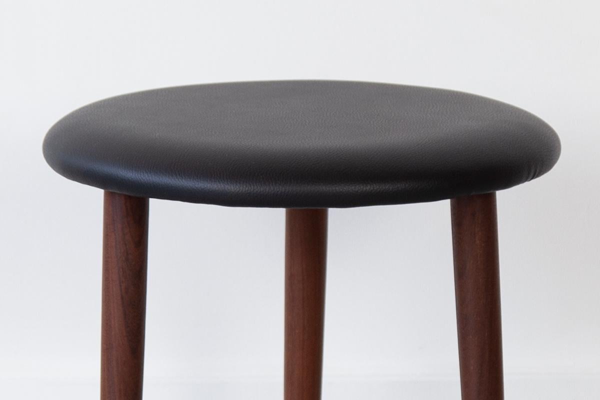 Mid-Century Modern Mid 20th Century, Danish Round Tripod Footstool For Sale
