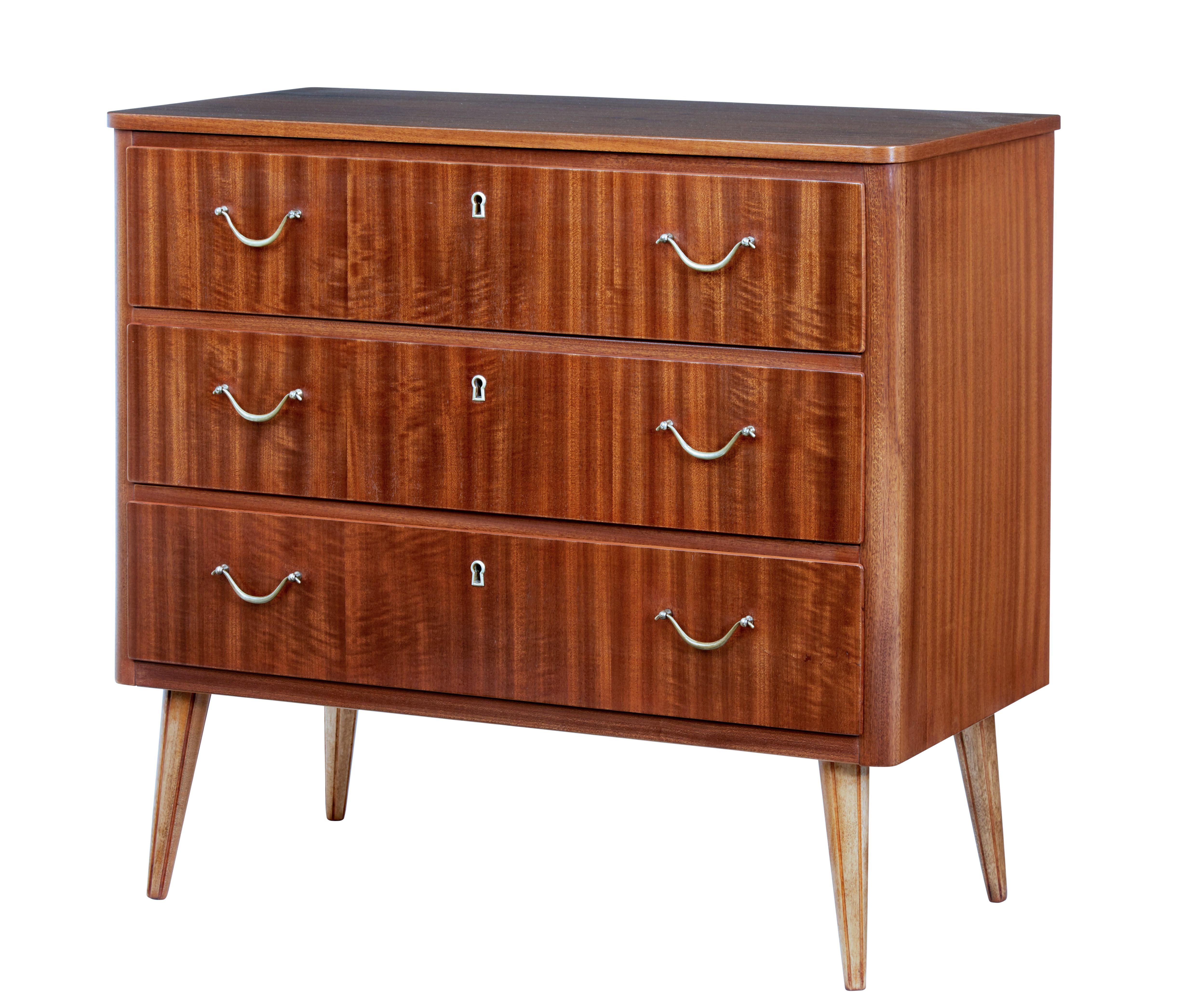 Mid-Century Modern Mid 20th century Danish small teak chest of drawers For Sale