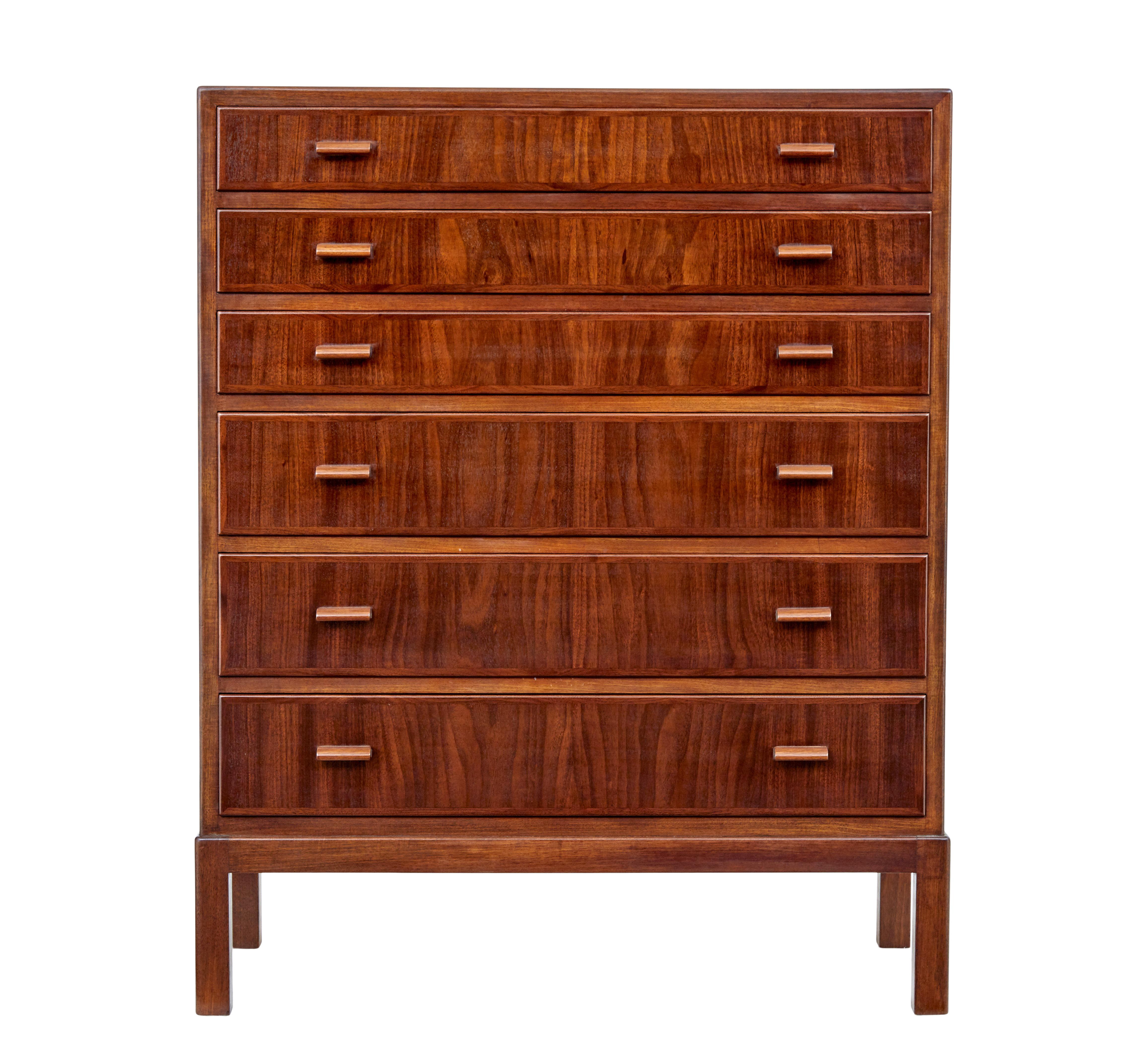 Hand-Crafted Mid-20th Century Danish Teak Chest of Drawers For Sale