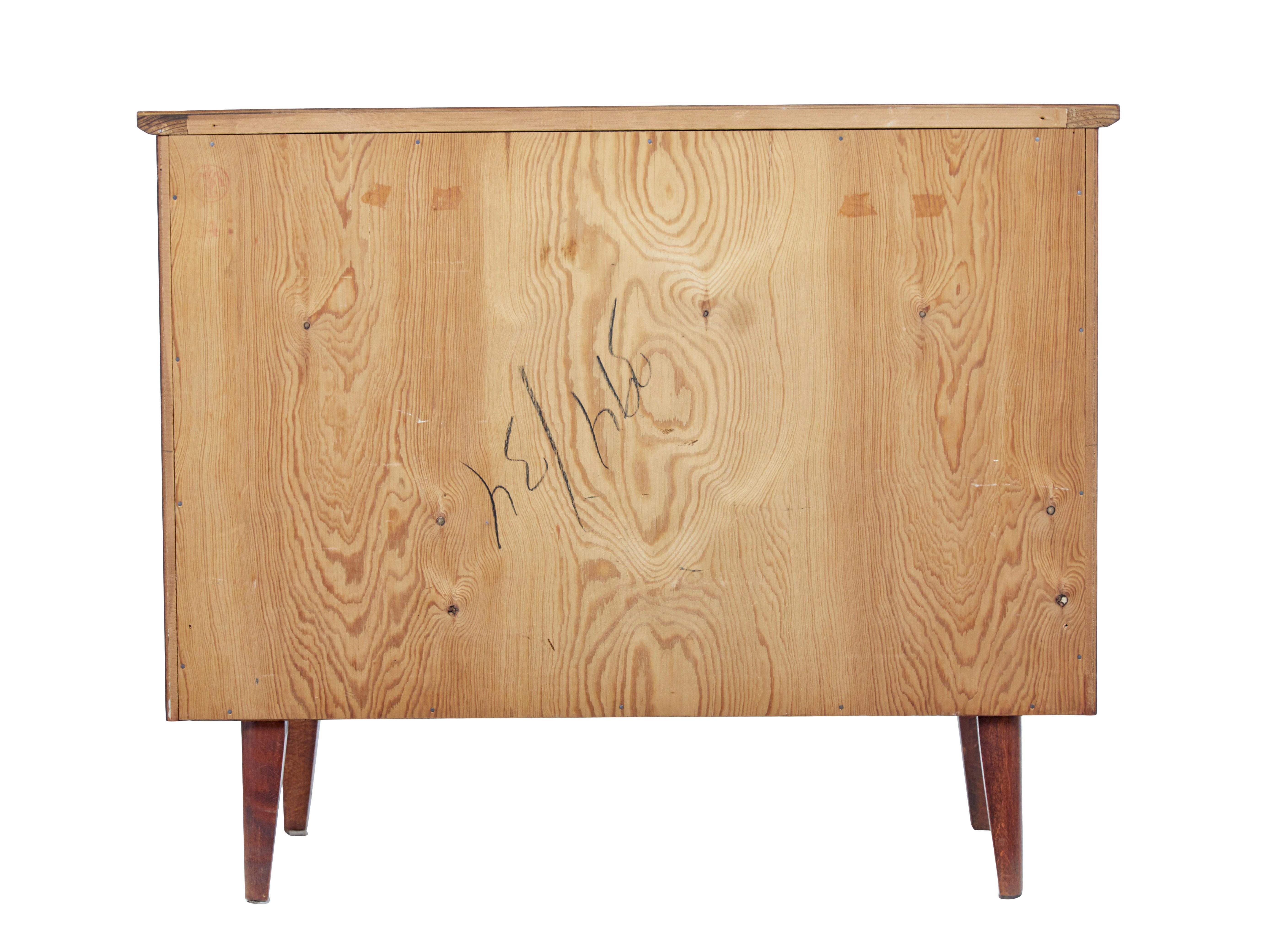 Brass Mid-20th Century Danish Teak Chest of Drawers For Sale