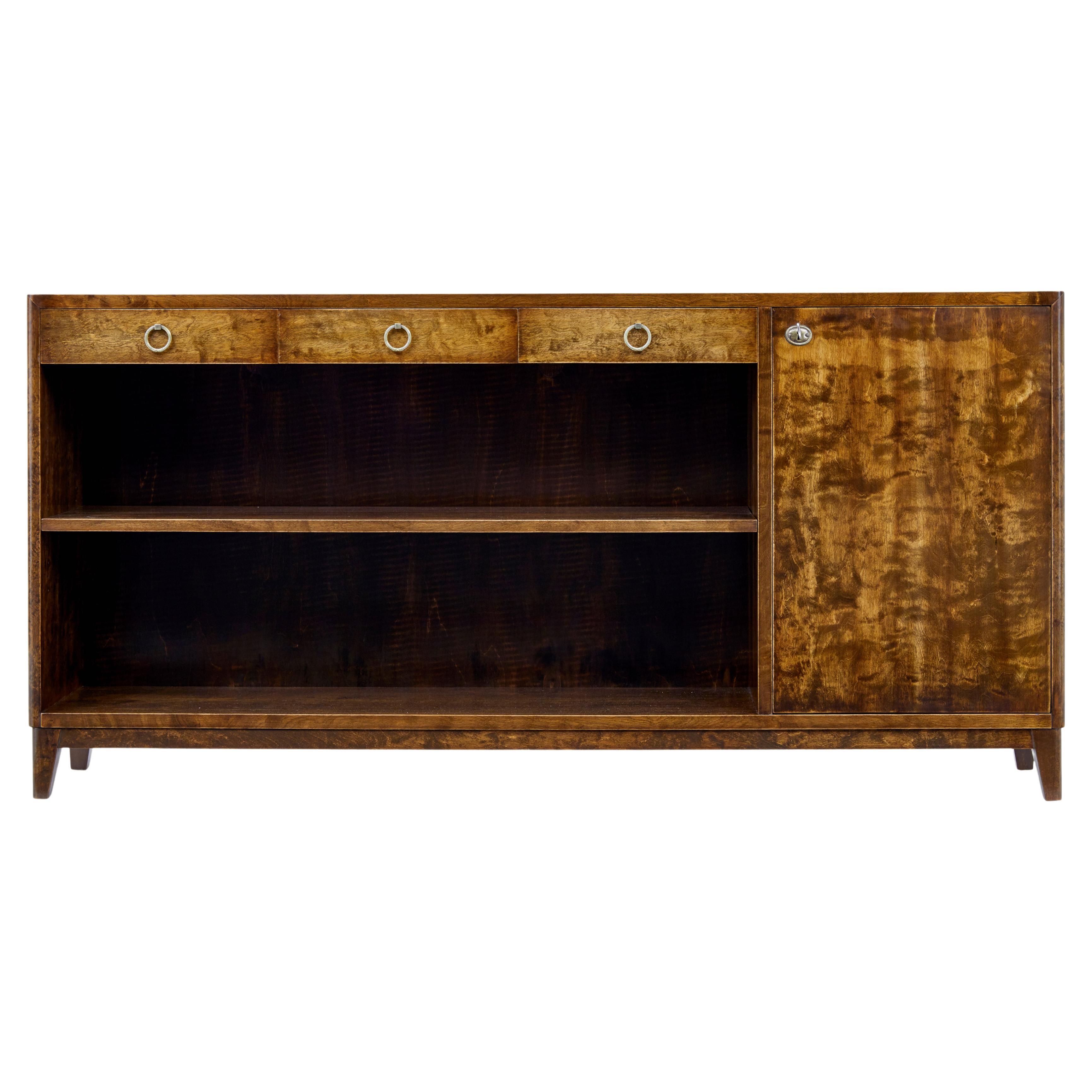 Swedish Mid Century Mahogany Low Open Bookcase at 1stDibs mid century