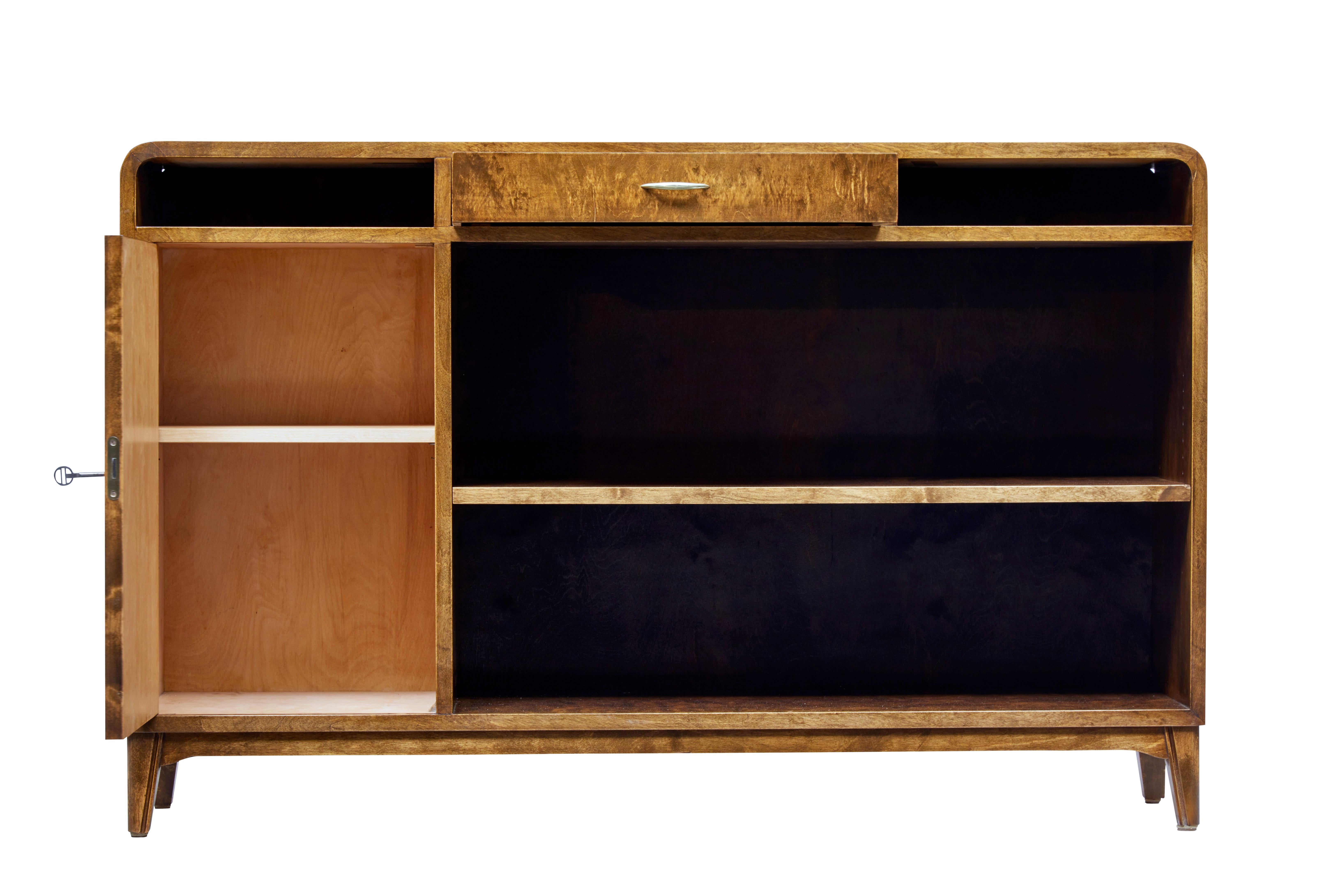 Mid-20th Century Dark Birch Scandinavian Low Bookcase (Skandinavische Moderne)