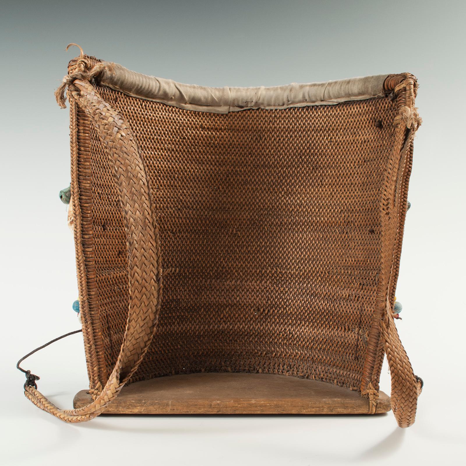 Hand-Crafted Mid-20th Century Dayak Tribal Baby Carrier, Kalimantan, Borneo