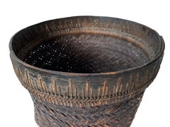 Rattan Basket Dayak Tribe Hand-Woven from Kalimantan, Borneo, Mid 20th Century