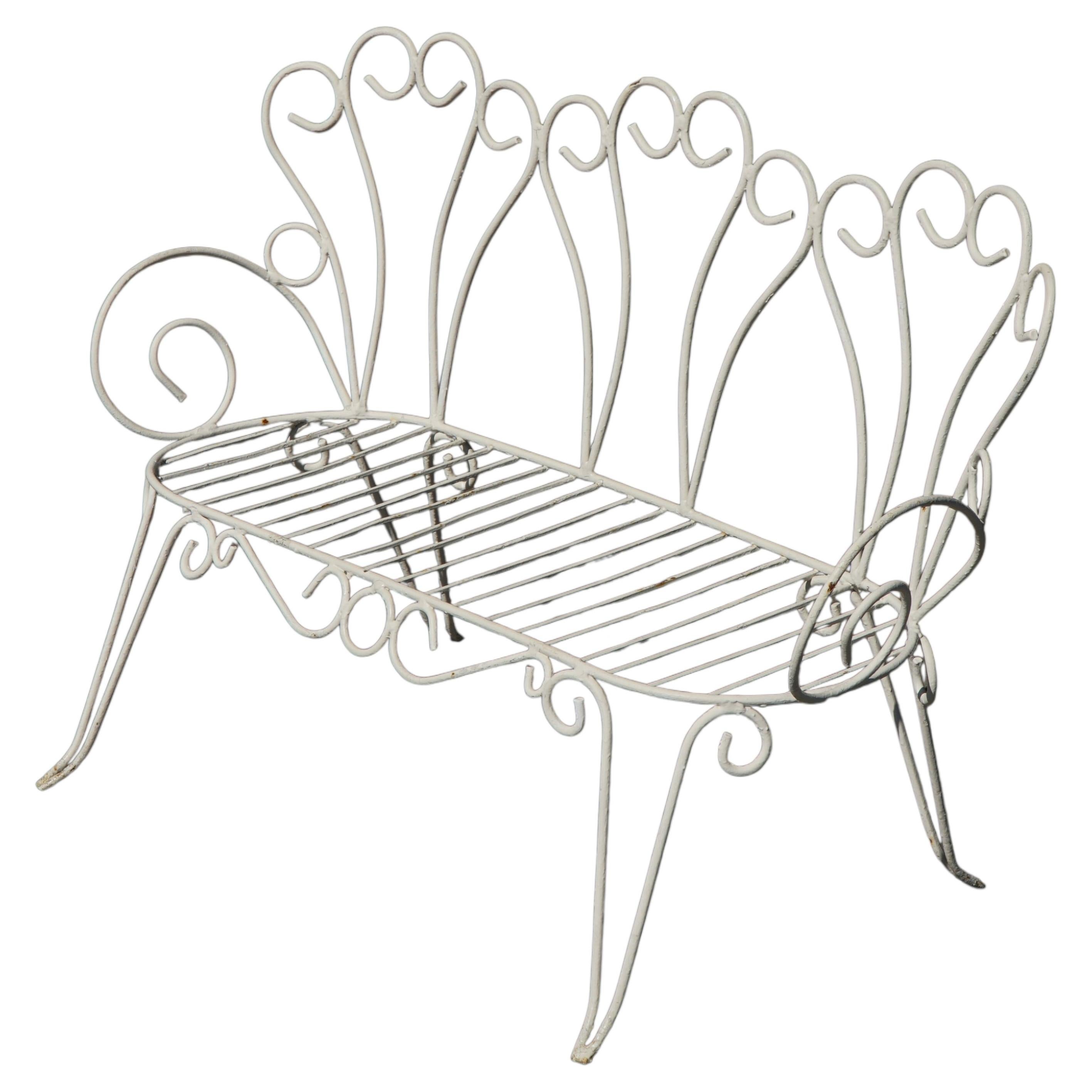 Mid-20th Century, Decorative French Wrought Iron Garden Bench, 1950s