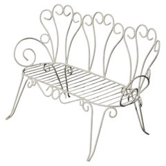Mid-20th Century, Decorative French Wrought Iron Garden Bench, 1950s