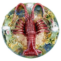 Vintage Mid 20th Century decorative palissy lobster plate