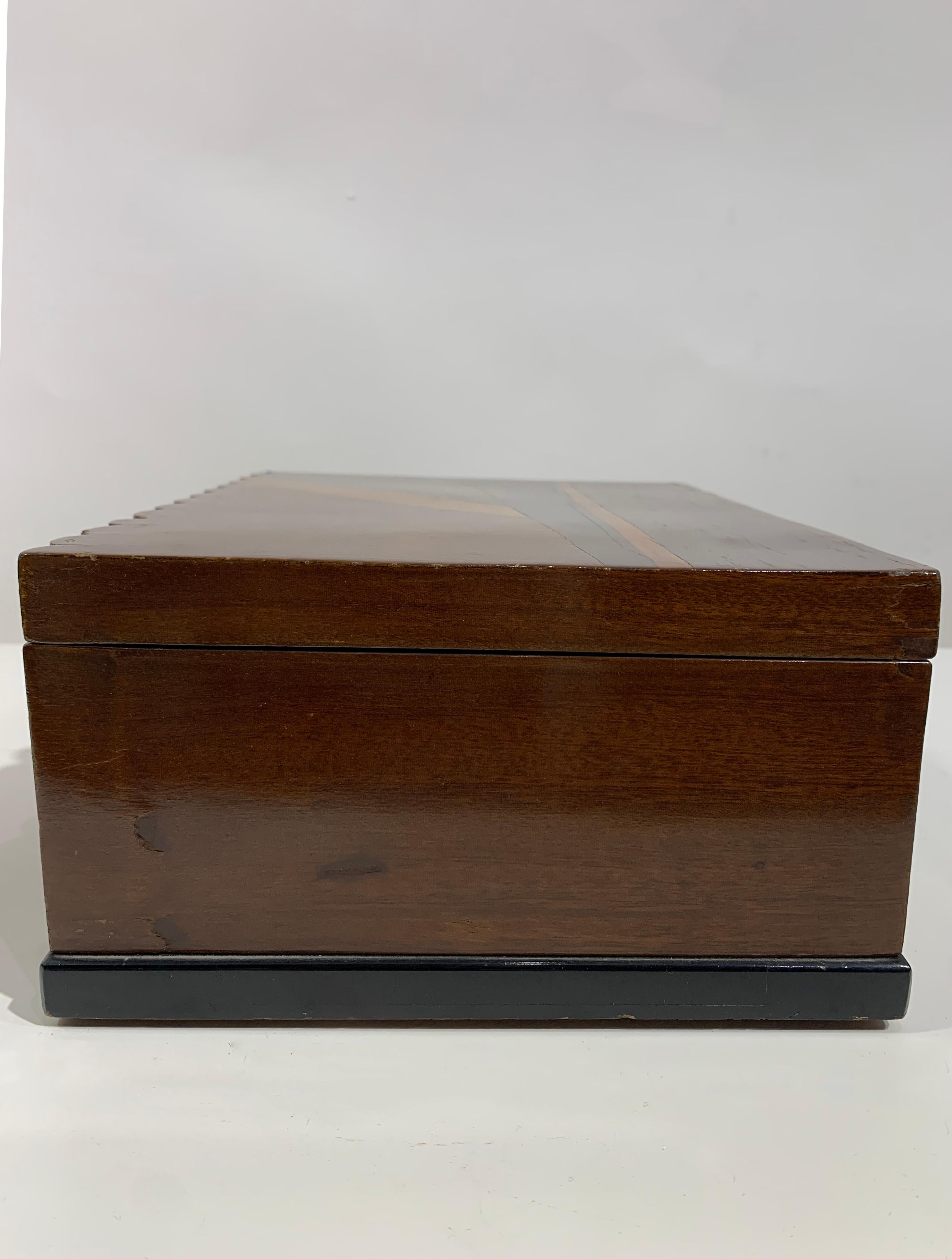 Marquetry Mid-20th Century Decorative Wooden Box For Sale