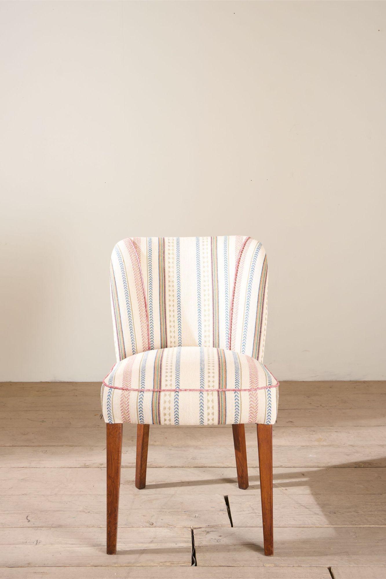 Chaise de bureau du milieu du 20e siècle en tissu rayé Excellent état - En vente à Malton, GB