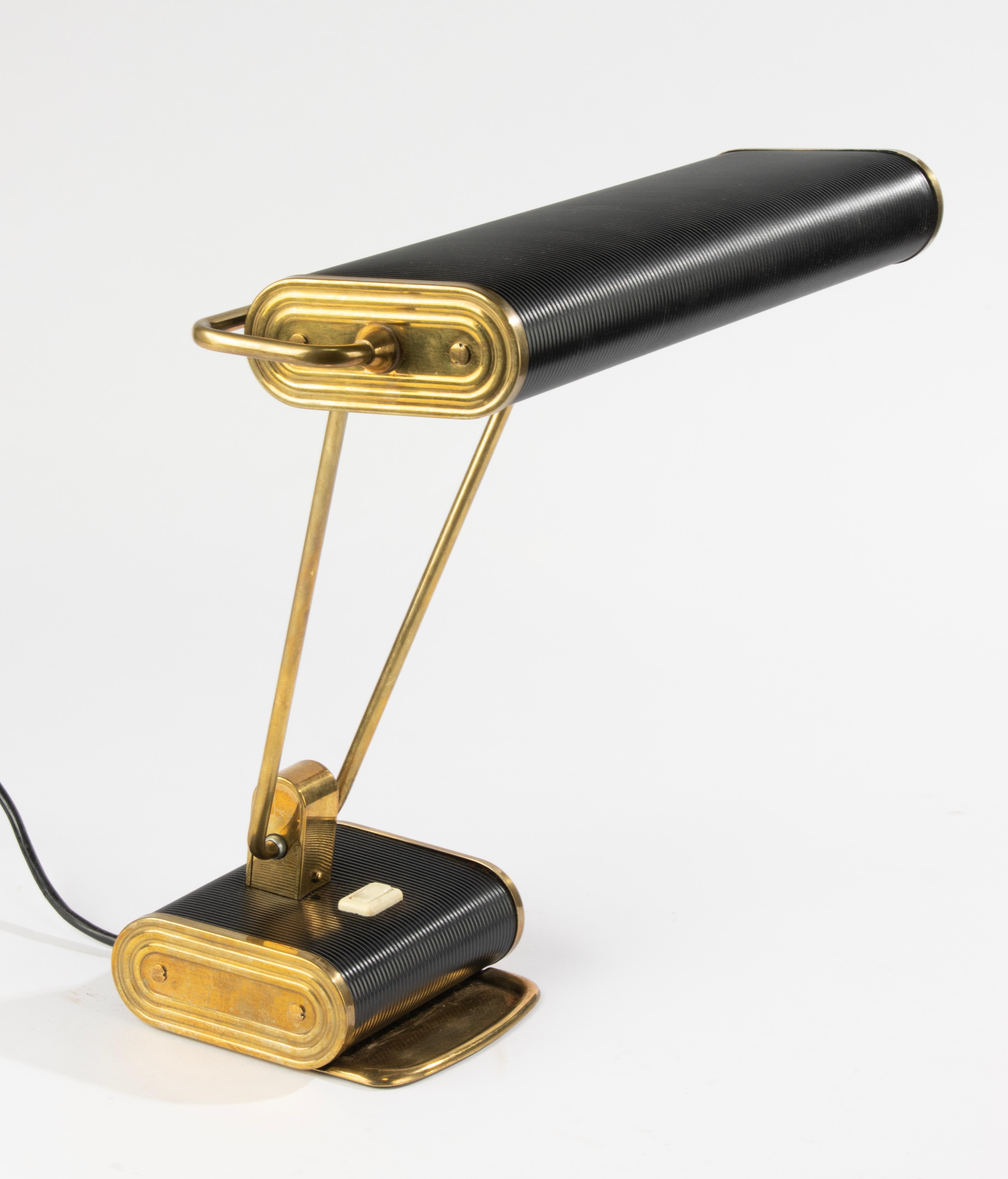 Lámpara de escritorio de mediados del siglo XX - Andre Monique para JUMO - Estilo Eileen Gray en Bueno estado para la venta en Casteren, Noord-Brabant
