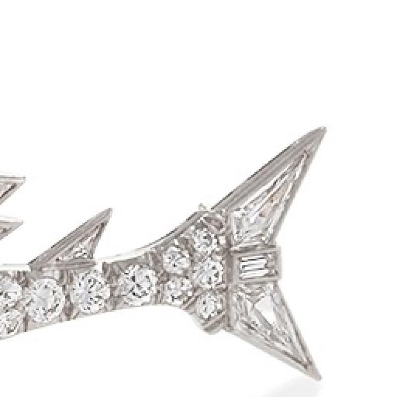 Women's or Men's Mid-20th Century Diamond and Platinum Sailfish Brooch