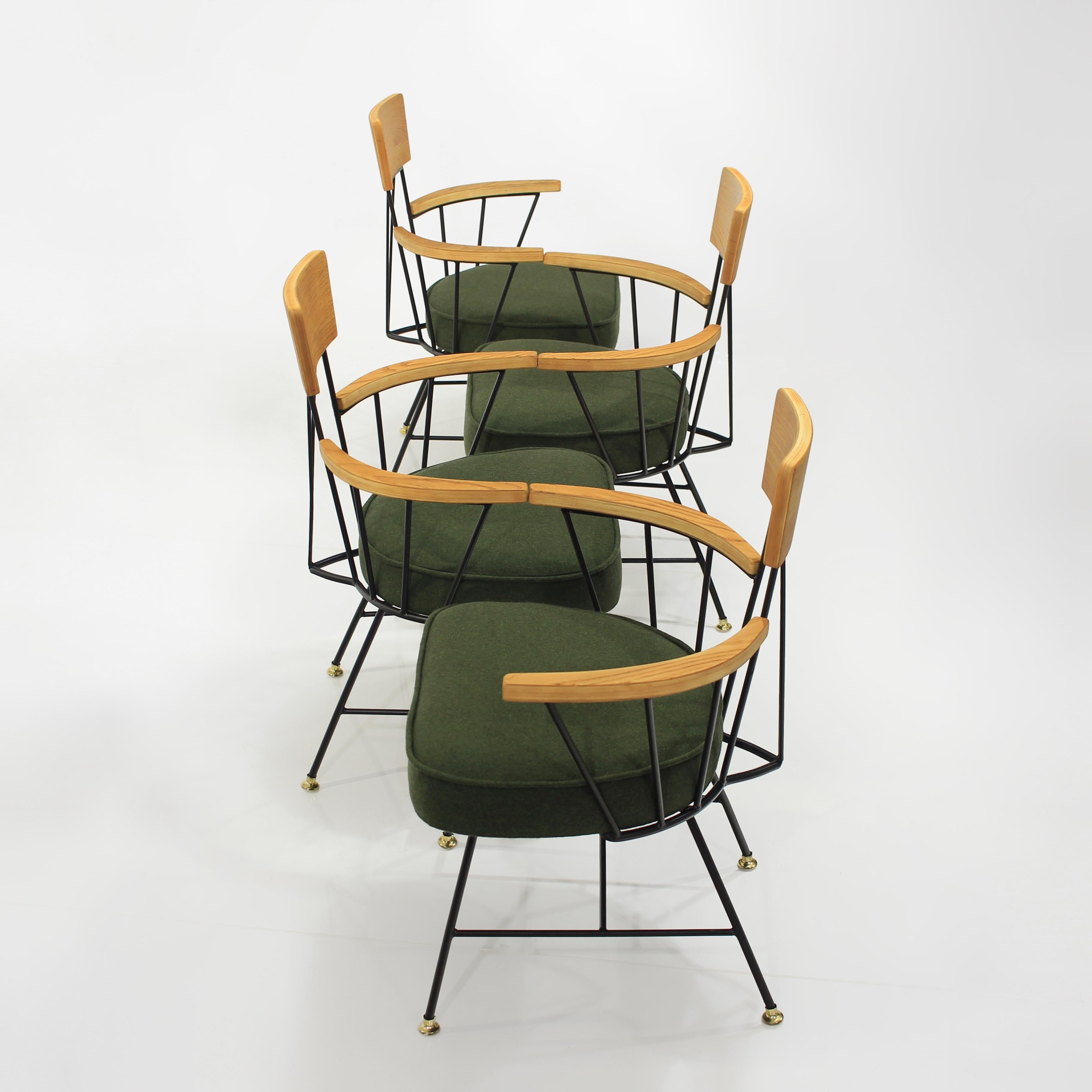 Mid-Century Modern Mid 20th Century Dining Chairs by Richard McCarthy in Iron and Wood