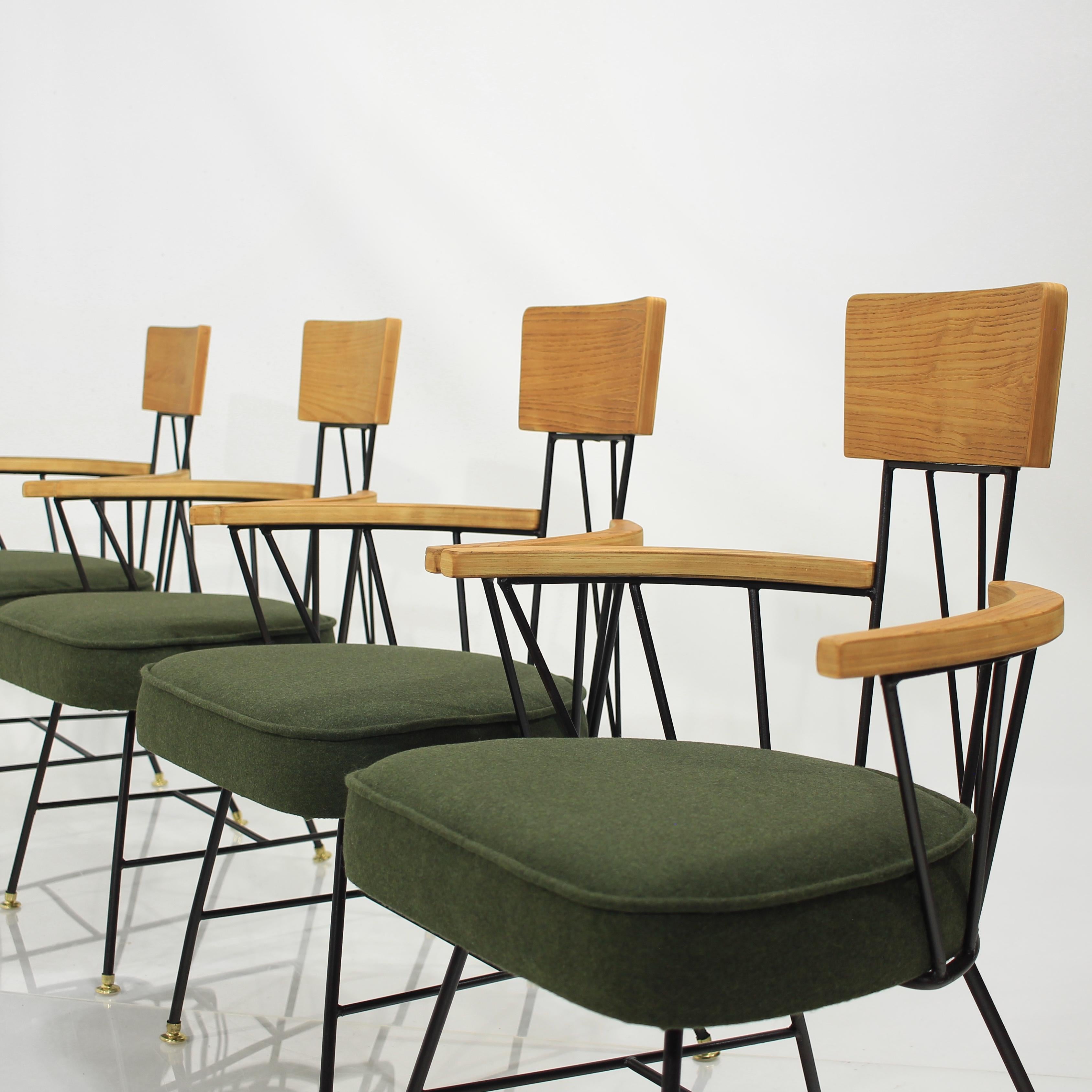Mid 20th Century Dining Chairs by Richard McCarthy in Iron and Wood 2