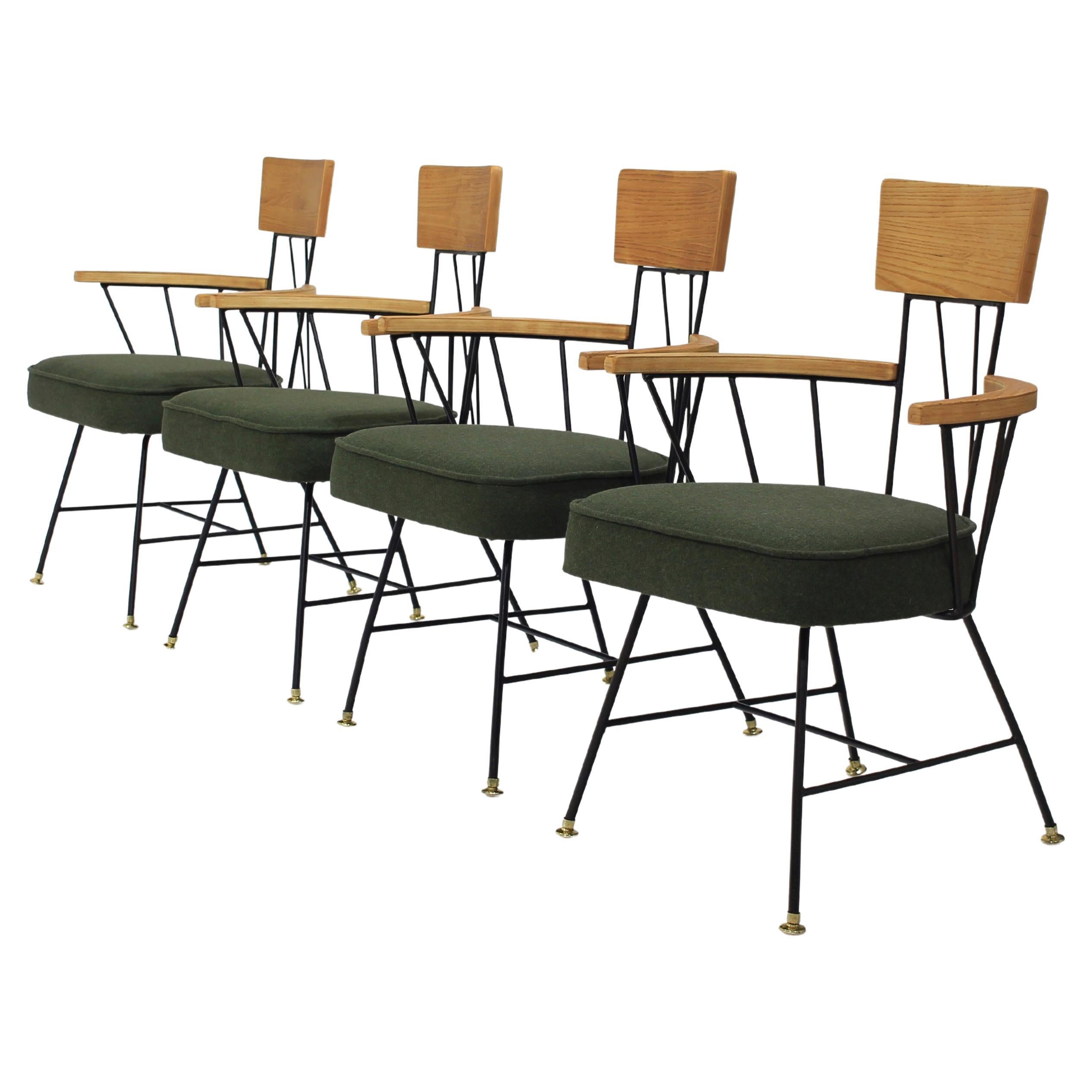 Mid 20th Century Dining Chairs by Richard McCarthy in Iron and Wood