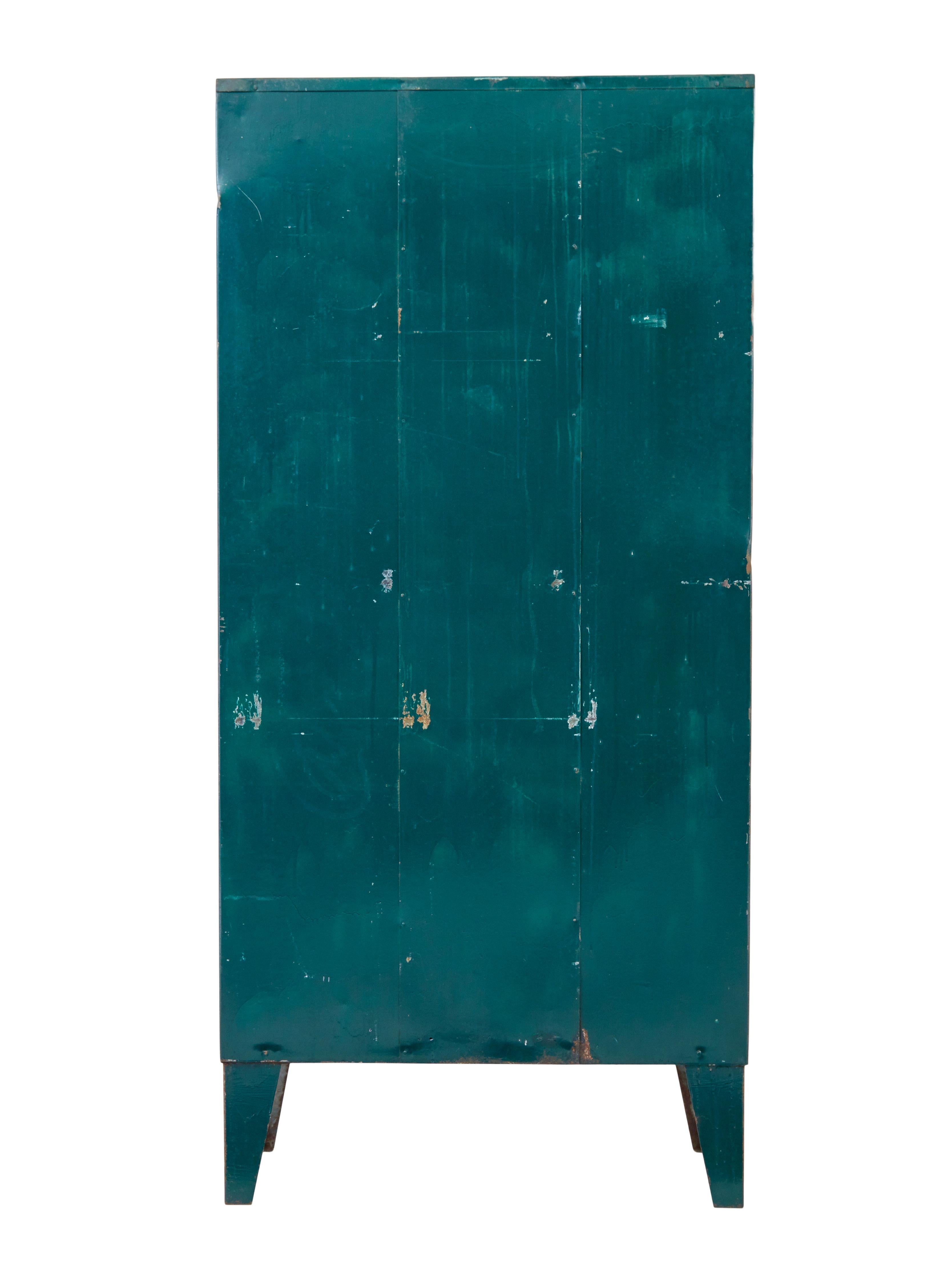 English Mid 20th century distressed industrial cabinet For Sale