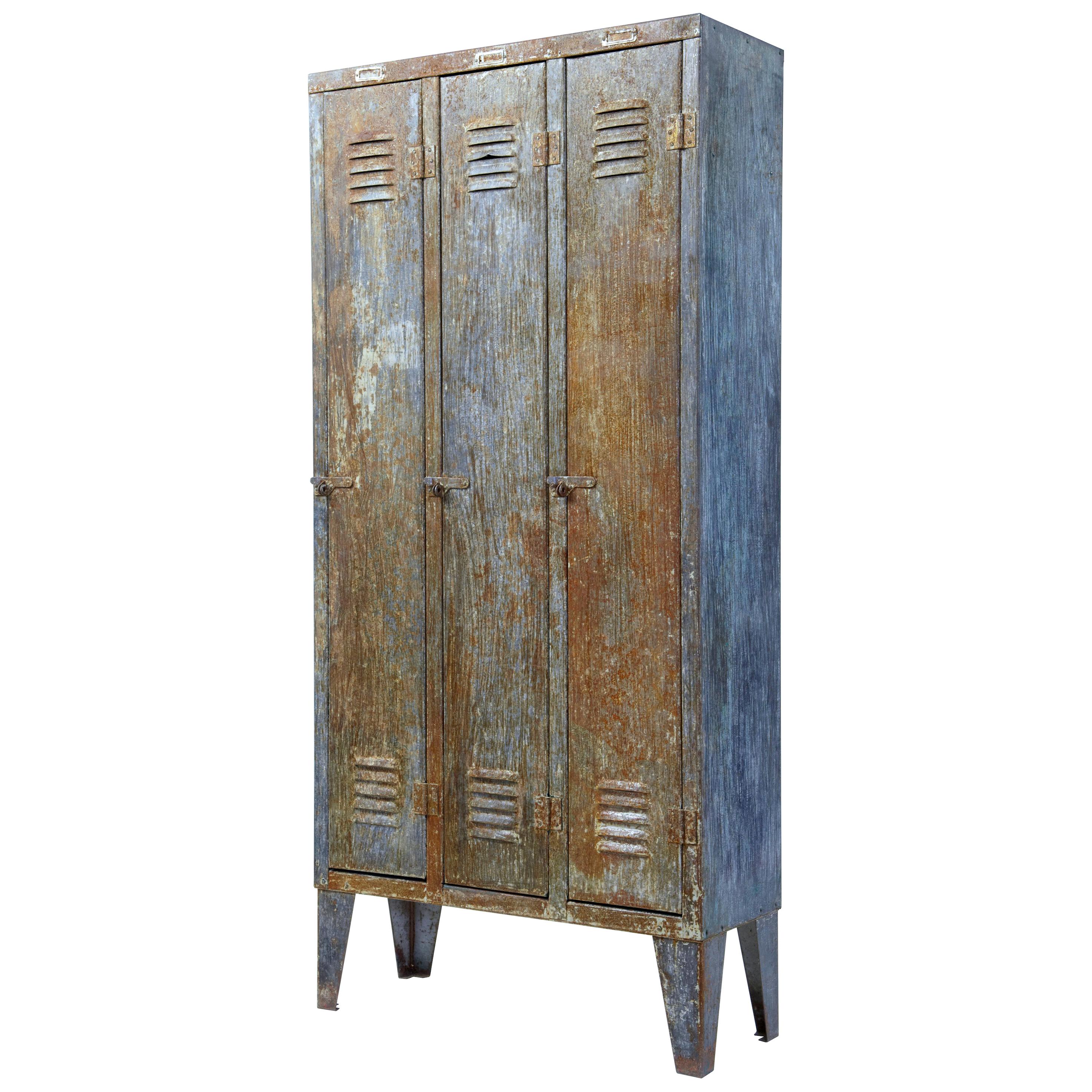 Mid-20th Century Distressed Industrial Cabinet