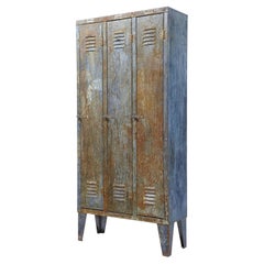Vintage Mid 20th Century Distressed Industrial Cabinet