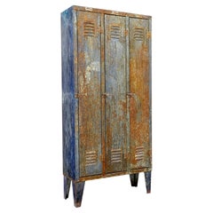 Mid 20th century distressed industrial cabinet