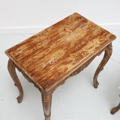 Mid 20th Century Distressed Louis XV Style Side Tables, a Pair